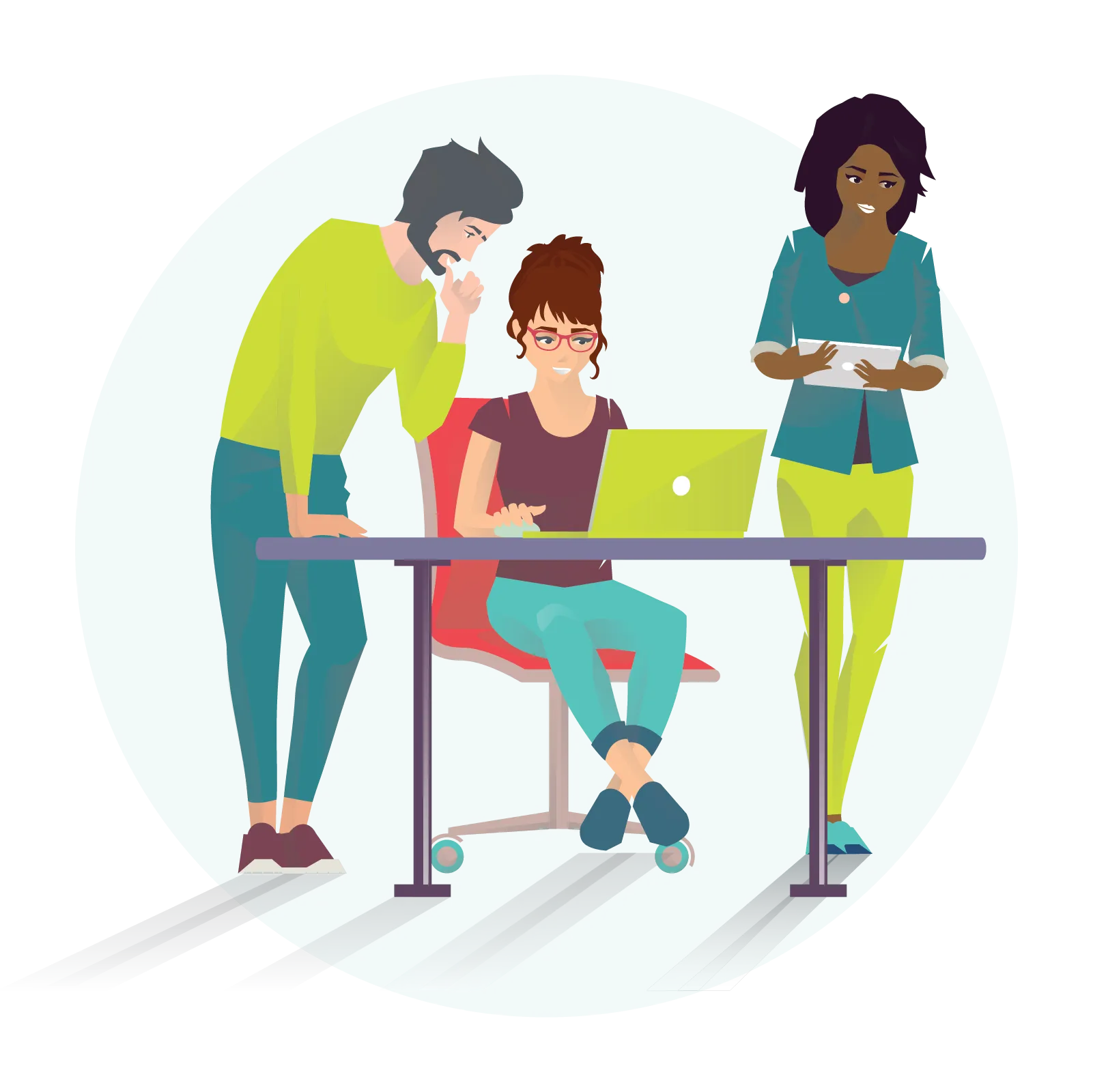 Sarah collaborating on a design project