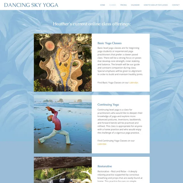 Dancing Sky — website design